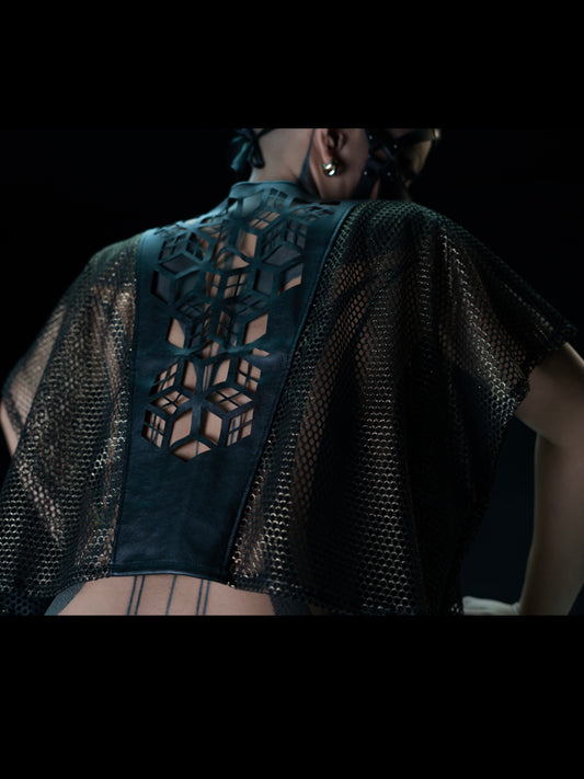 Short Cube Kimono - Gold