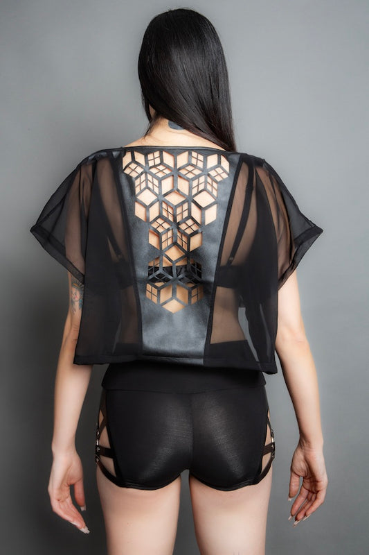 Short Cube Kimono - Transparent