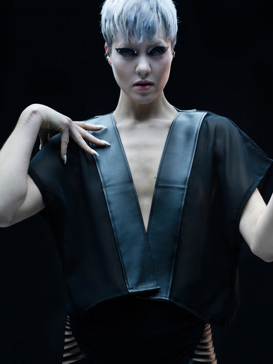 Short Cube Kimono - Black